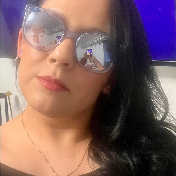 NWOT Kate Spade Kiya Blue Square Frame Mirrored Lenses Sunglasses - Picture 7 of 8